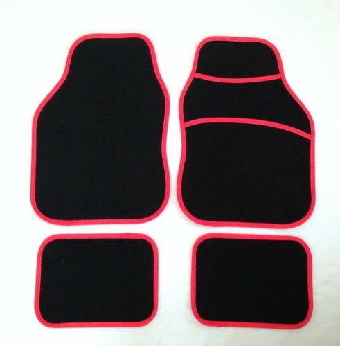 Black red car mats - car,