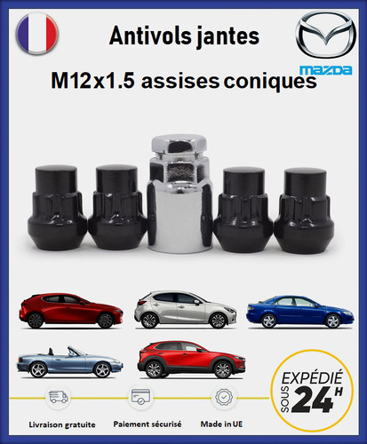 Black wheel lock - nuts, mazda